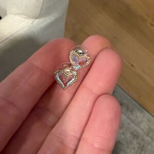 Kendra Scott iridescent heart earrings